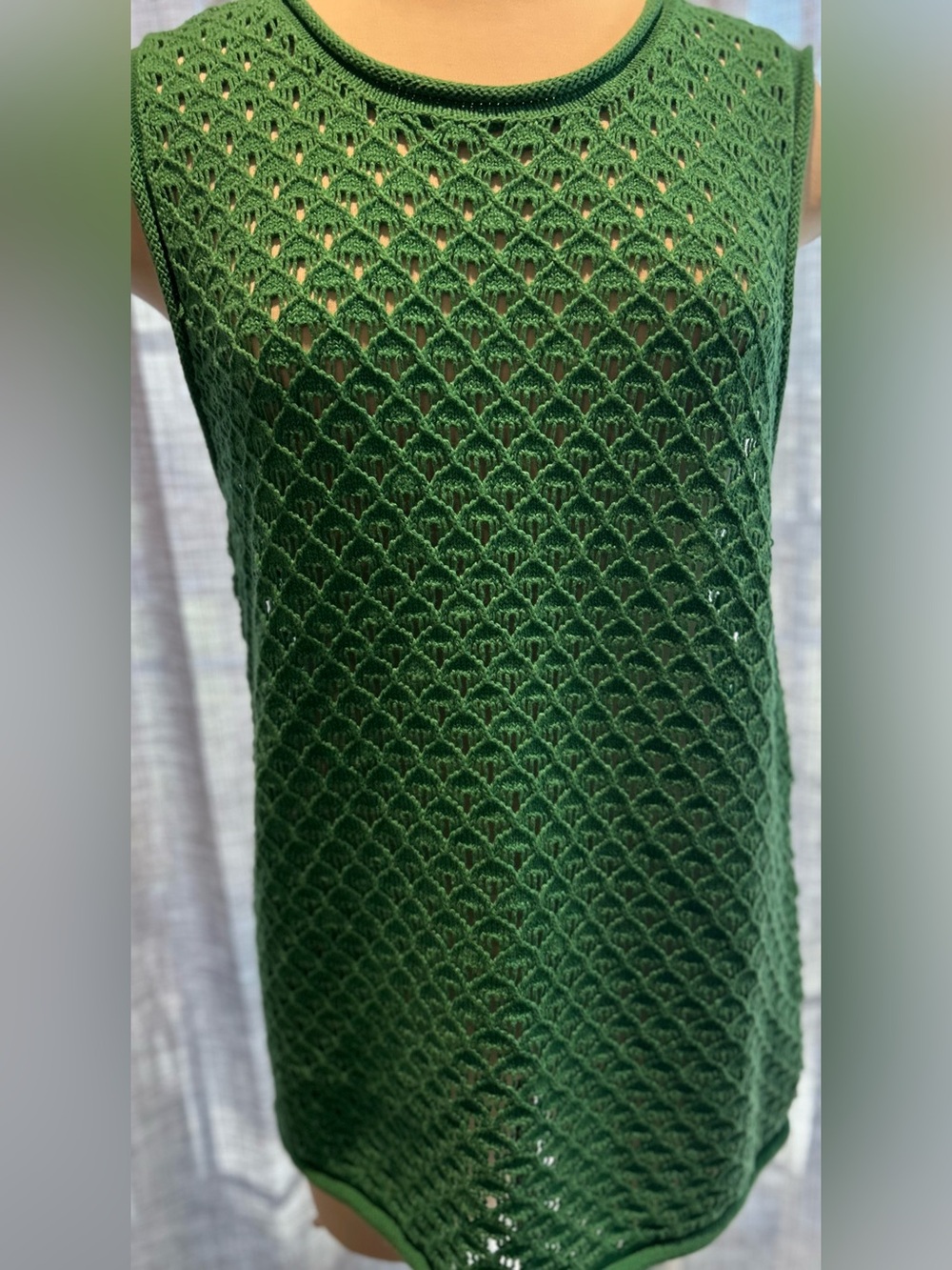 Sanctuary Green Crochet Knit Tank